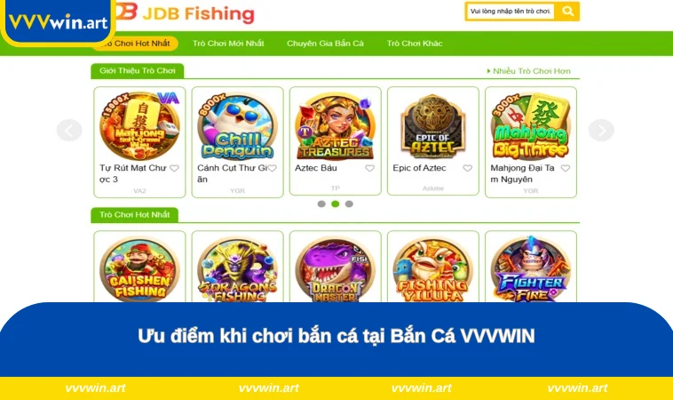 Ưu điểm khi chơi bắn cá tại Bắn Cá VVVWIN