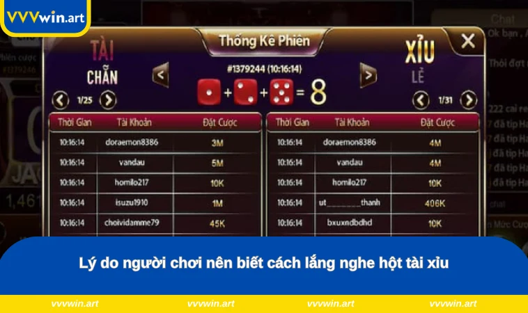 Lý do người chơi nên biết cách lắng nghe hột tài xỉu