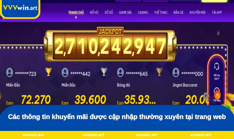 Các thông tin khuyến mãi được cập nhập thường xuyên tại trang web