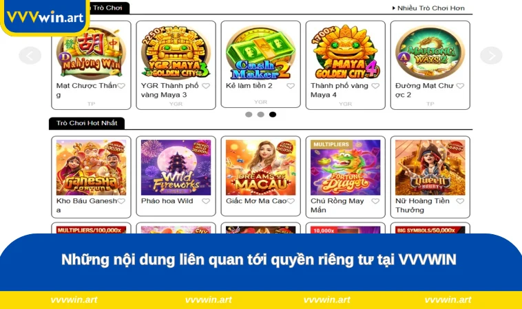Những nội dung liên quan tới quyền riêng tư tại VVVWIN 