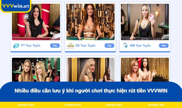 Nhiều điều cần lưu ý khi người chơi thực hiện rút tiền VVVWIN