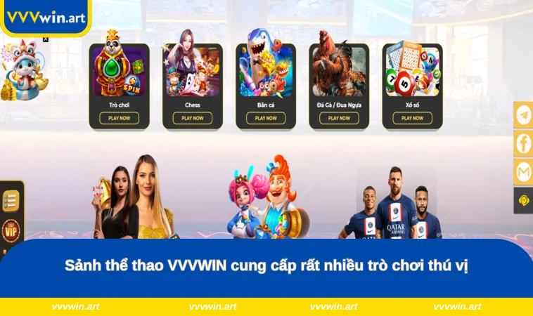 Sảnh thể thao VVVWIN cung cấp rất nhiều trò chơi thú vị