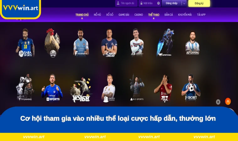 Cơ hội tham gia vào nhiều thể loại cược hấp dẫn, thưởng lớn 